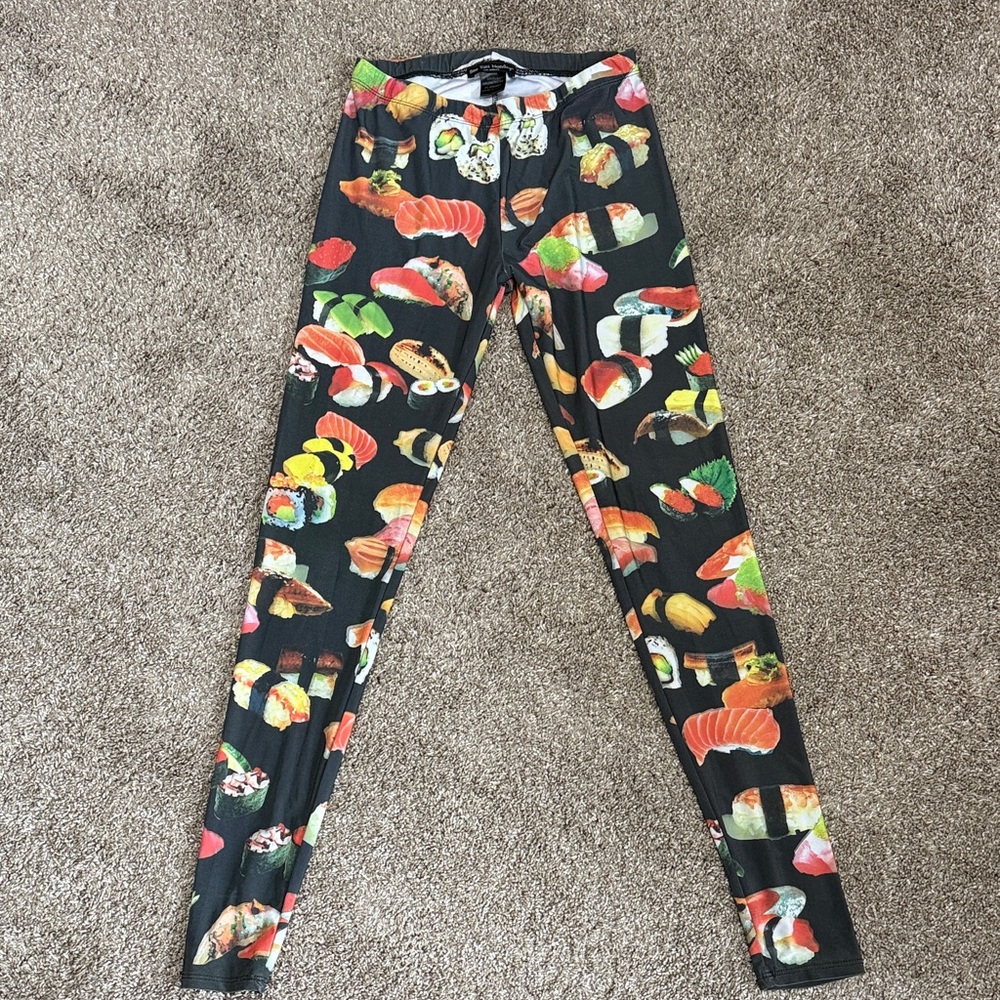 Small Sushi Sashimi Print Leggings